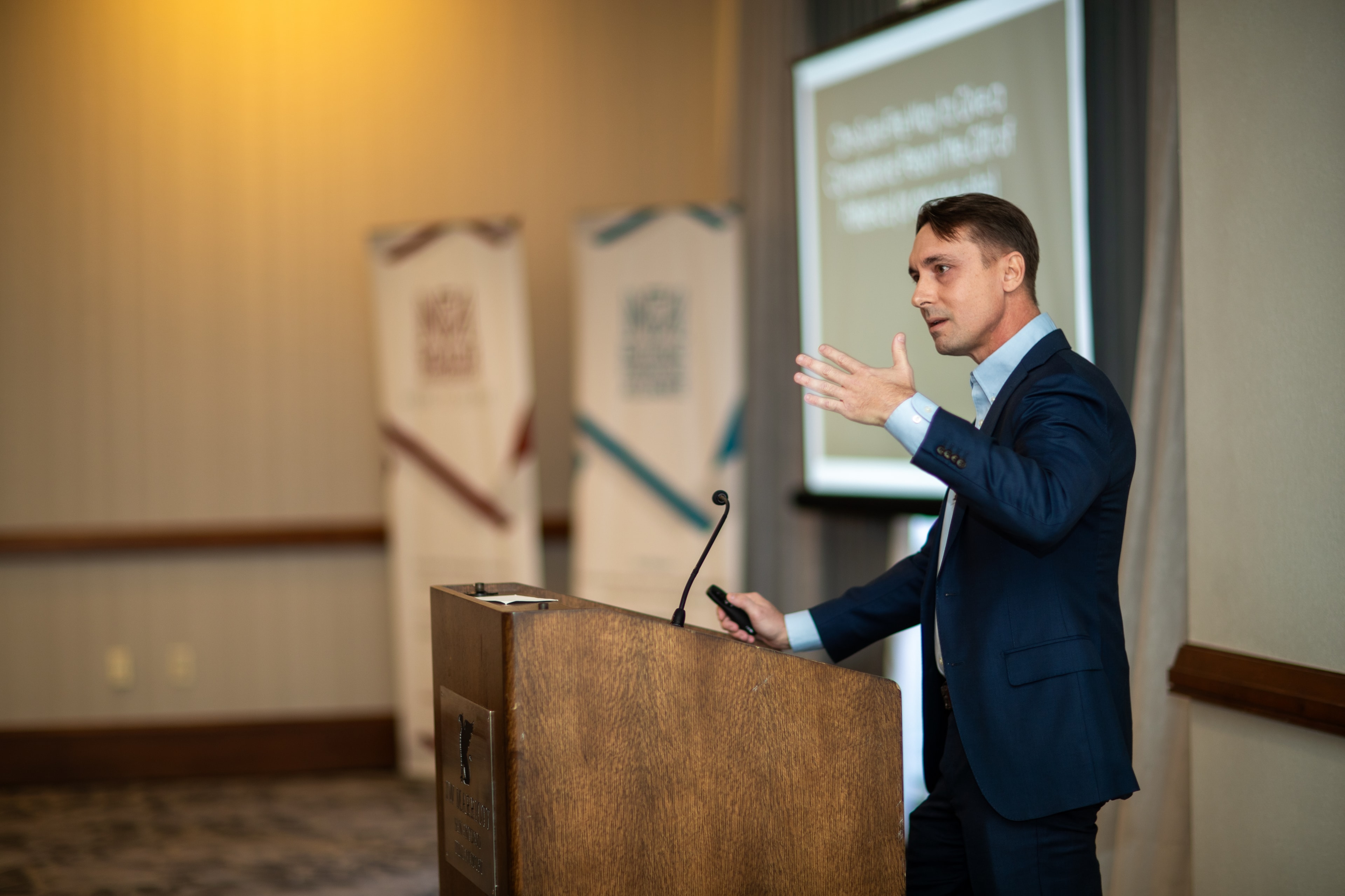 Adam Straseske, CMT presenting at a financial conference